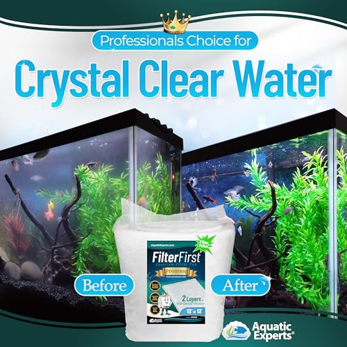 Aquatic Consultants Fish Tank Filter Floss - FilterFirst Aquarium Filter Pad - Media Roll for Crystal Clear Water, 3/4" - 1" Thickness (12 Inch)