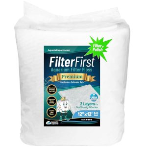 Aquatic Consultants Fish Tank Filter Floss – FilterFirst Aquarium Filter Pad – Media Roll for Crystal Clear Water, 3/4″ – 1″ Thickness (12 Inch)