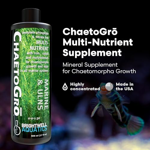 Brightwell Aquatics - ChaetoGro - Nutrient Complement for Chaetomorpha Progress in Marine Aquariums - Multi-Nutrient Water Therapy, 16.9 fl oz