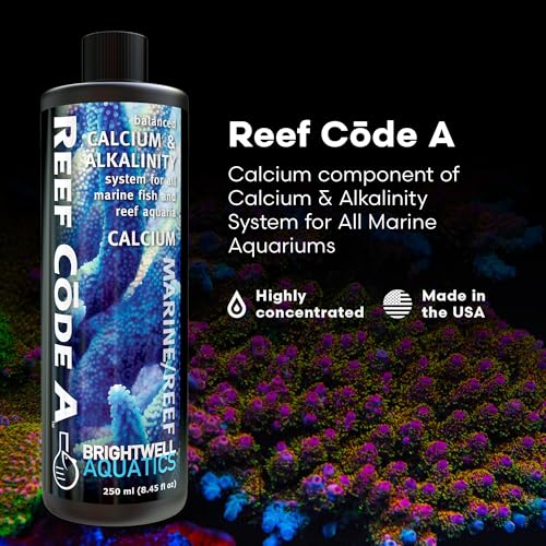 Brightwell Aquatics Reef Code A - Balanced Calcium and Alkalinity Water Conditioner for Saltwater Marine and Reef Fish Aquariums - 8.45 fl oz Aquarium Remedy